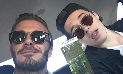 David Beckham Shows Off Strong Father-Son Bond at Super Bowl 50