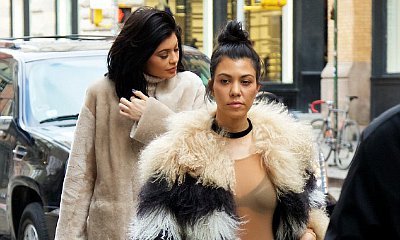Hot Mom! Kourtney Kardashian Flashes Bra During Makeup-Free Outing With Kylie Jenner
