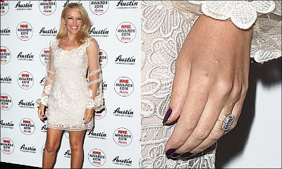 Is She Engaged? Kylie Minogue Shows Off Big Diamond Ring at 2016 NME Awards
