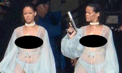 Rihanna Flashes Bare Boobs While Filming 'Needed Me' Music Video