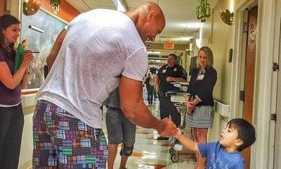 Pic: Dwayne 'The Rock' Johnson Visits Young Patients at Savannah Hospital