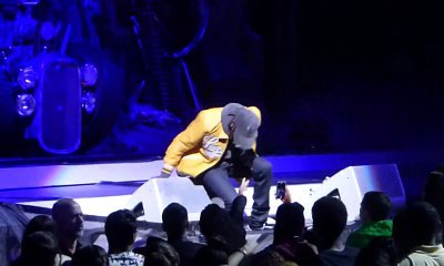 That Looks Painful! Watch Travis Scott Fall Offstage While Opening for Rihanna