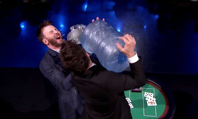 Chris Evans Plays Frozen Blackjack With Jimmy Fallon. Watch They Wet Their Pants With Cold Water!