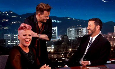 Take a Look at Pink's Awkward Reaction When Her Celebrity Crush Johnny Depp Surprises Her