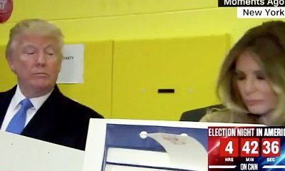 Donald Trump Caught Peeking at Melania's Ballot - Doesn't Trust Your Wife, Mr. Trump?