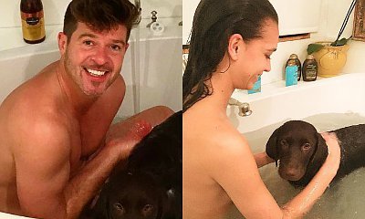 Robin Thicke Shares Nude Pics of Him and GF April Love in Bathtub