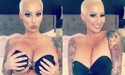 Amber Rose's Enormous Boobs Defy Gravity in Bra Ad