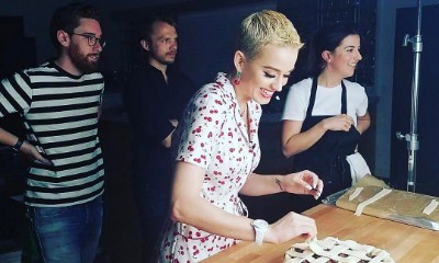 Katy Perry Serves Cherry Pies in Times Square to Promote 'Bon Appetit'
