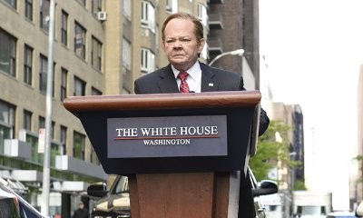 Melissa McCarthy Rides Podium as Sean Spicer on New York Street