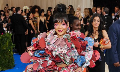 Rihanna Pays Homage to Rei Kawakubo in 3D Floral Dress at the 2017 Met Gala