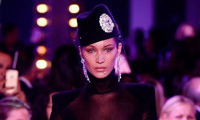 Bella Hadid Flaunts Nipples in Sheer Top at Fashion Week