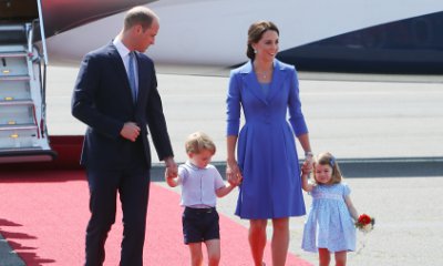 Sleepy Prince George Rubs His Eyes as the Royal Family Is Being Welcomed in Berlin