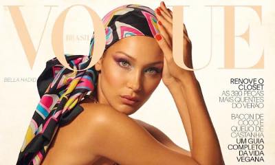Bella Hadid Sizzles in Sheer Bodysuit for Vogue Brasil