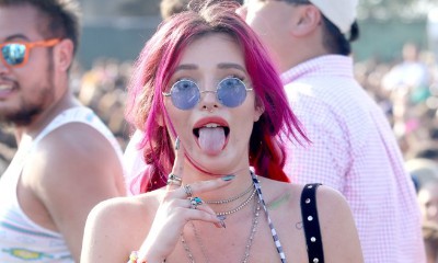 Bella Thorne Flaunts Underboob in Tiny Bandeau Top