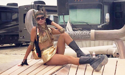 Paris Hilton Is a Sexy Greek Goddess at Burning Man Festival