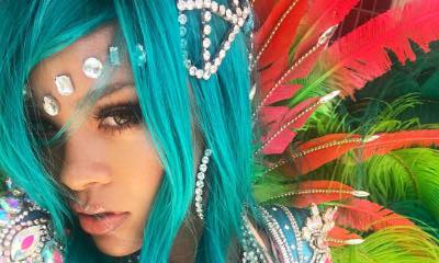 Rihanna Stuns in Barely-There Bejeweled Bikini During Crop Over Festival