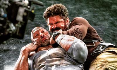 The Rock Gets Choked for Real When Filming 'Skyscraper' - See the On-Set Photo