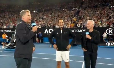 Will Ferrell's Ron Burgundy Crashes Interview With Roger Federer at Australian Open