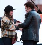 On-Set Photo: Mila Kunis Gets Engaged to Clive Owen for 'Blood Ties'