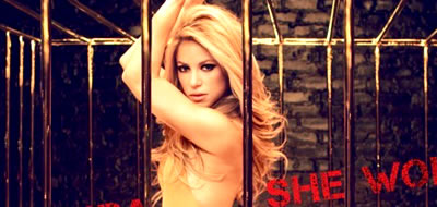 Shakira showing off unique dance moves