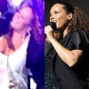 Mariah Carey and Alicia Keys Falling Onstage