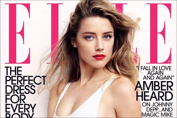 Amber Heard Is Sizzling Hot on Elle Cover, Finally Talks About Marriage to Johnny Depp