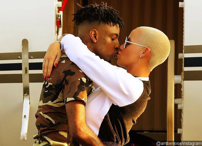 Amber Rose Shares Sweet Photo of Her Kissing Beau 21 Savage