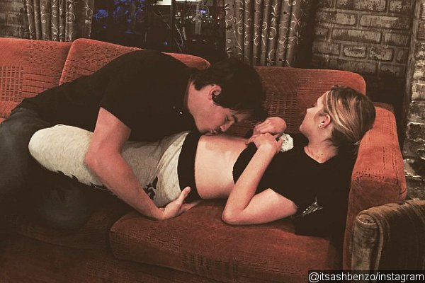 Ashley Benson and Tyler Blackburn Goofing Around With 'Baby Bump' Pictures