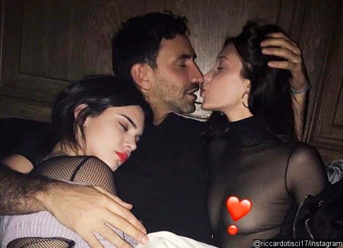 Bella Hadid Gets Frisky in Threesome Photo With Kendall Jenner and Riccardo Tisci