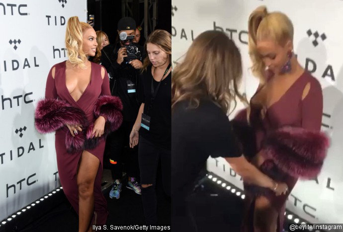 Beyonce Asks Her Assistant to Stop Adjusting Her Dress on Red Carpet