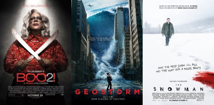 boo 2 a madea halloween tops box office geostorm and the snowman flop