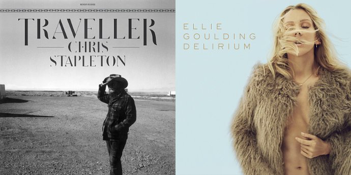 Chris Stapleton Stays at Billboard 200's No. 1, Ellie Goulding Lands at No. 3