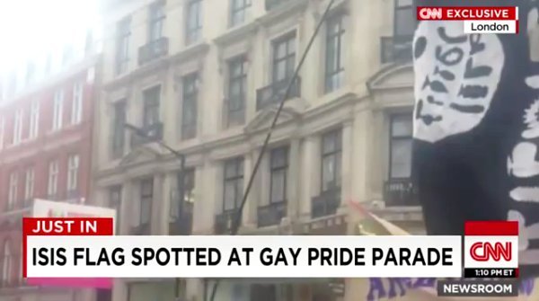 Video: CNN Mistakes Sex Toy Banner at London Gay Pride Parade for ISIS Flag