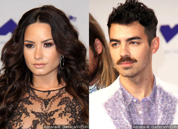 MTV VMAs 2017: Demi Lovato Goes Sheer and Braless on Red Carpet, Joe Jonas Debuts Full Mustache