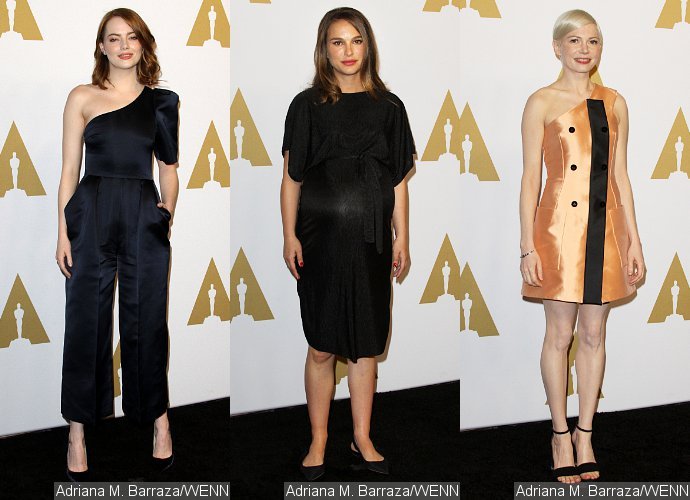 Emma Stone, Natalie Portman and Michelle Williams Dazzle at Oscar Nominees Luncheon