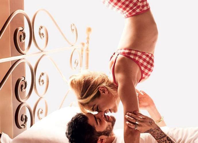 Bikini-Clad Gigi Hadid Gives Zayn Malik a Headstand Kiss on Bed in Steamy Fashion Spread