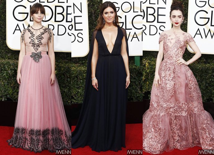 Golden Globes 2017: Felicity Jones, Mandy Moore, Lily Collins Stun on Red Carpet
