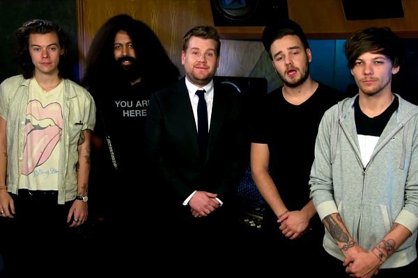 Video: James Corden Promotes His 'Late Late Show' With One Direction