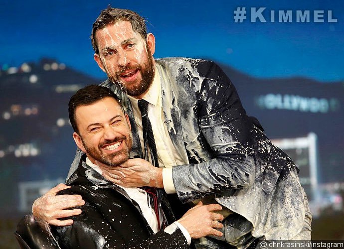 Watch John Krasinski Get 'Eggnogged' by Jimmy Kimmel in Their Epic