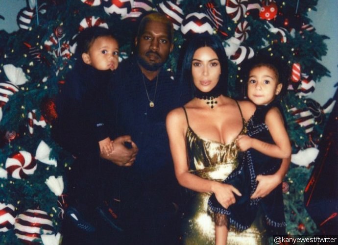 Kanye West and Kim Kardashian Share Family Christmas Portrait
