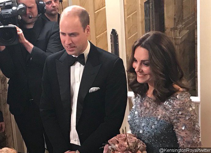 Pregnant Kate Middleton Looks Radiant in Blue at Royal Variety Performance With Prince William