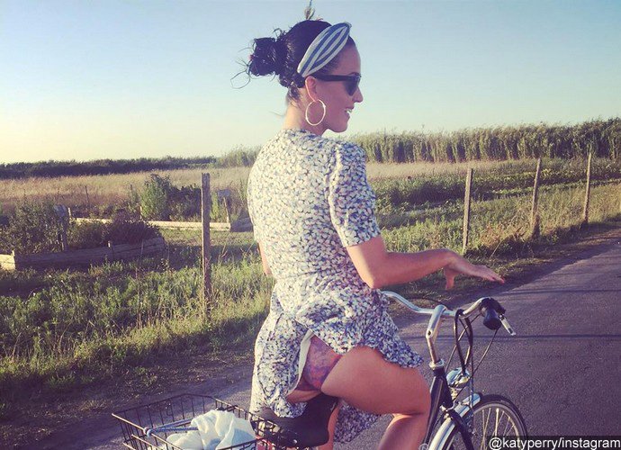 Katy Perry Flashes Her Butt in 'Cheeky' Cycling Photo