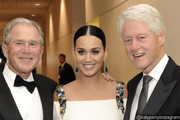 Katy Perry Poses With Bill Clinton and George W. Bush, Jokes She May Be the Next President