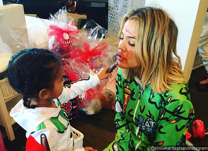 Khloe Kardashian Is North West's Makeup Client in These Cute Christmas Pics