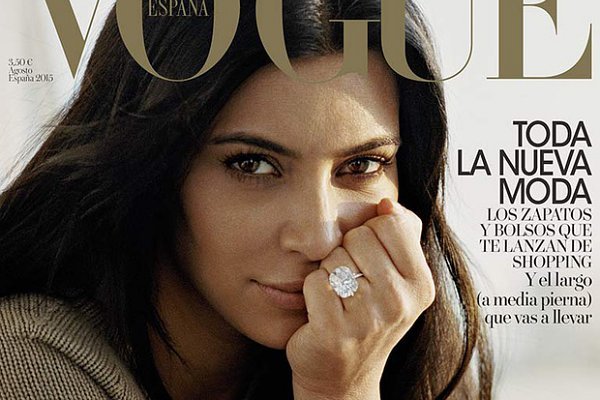 Kim Kardashian Goes Makeup-Free on the Cover of Vogue Spain