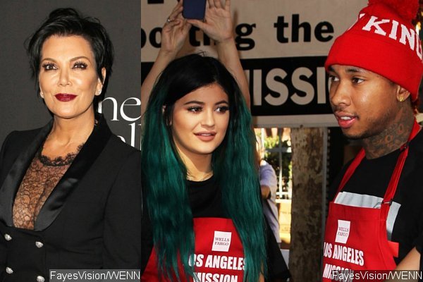 Report: Kris Jenner Allows Kylie's Boyfriend Tyga to Spend Night at Her House