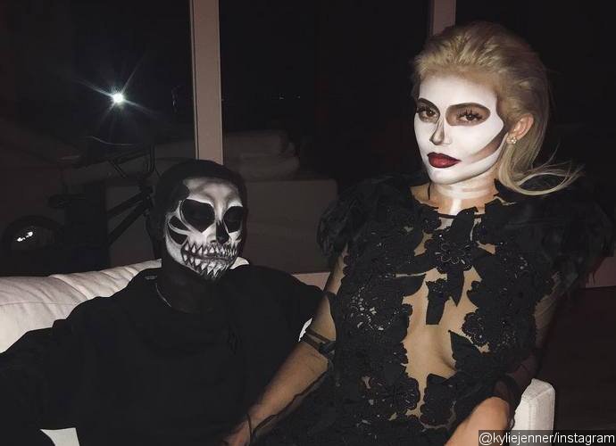 Kylie Jenner and Tyga Are Skeletons for Halloween Dinner With Goth Girl Kendall