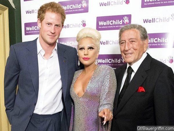 Lady GaGa Meets Prince Harry in Revealing Dress