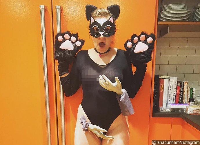 Lena Dunham Flashes Nipple and Gets 'Groped' While Mocking Donald Trump With This Costume