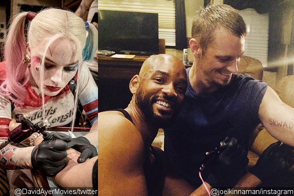 Margot Robbie and Will Smith Give Tattoos to David Ayer and Joel Kinnaman on 'Suicide Squad' Set